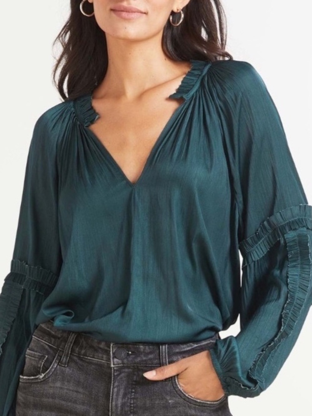 Evereve Roan & Ryan Emerald Green Blouse